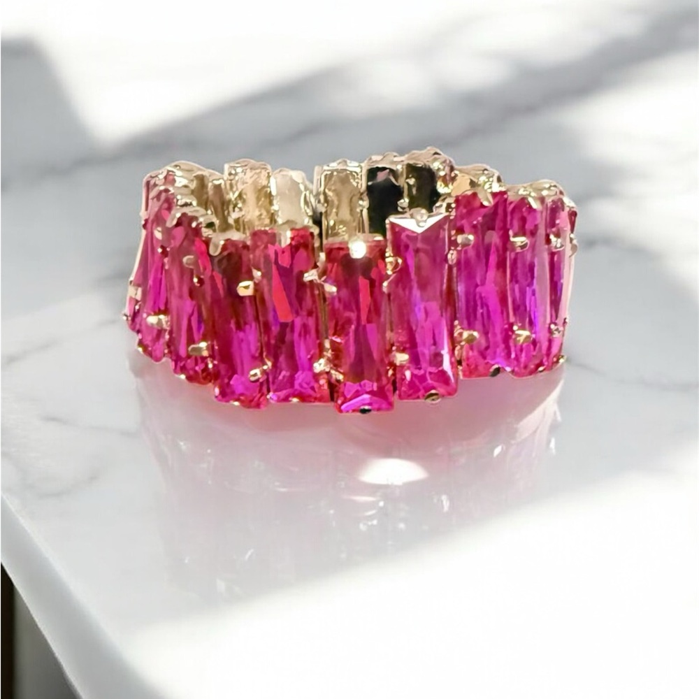 Pink Panache Elegant Pink and Gold Bracelet